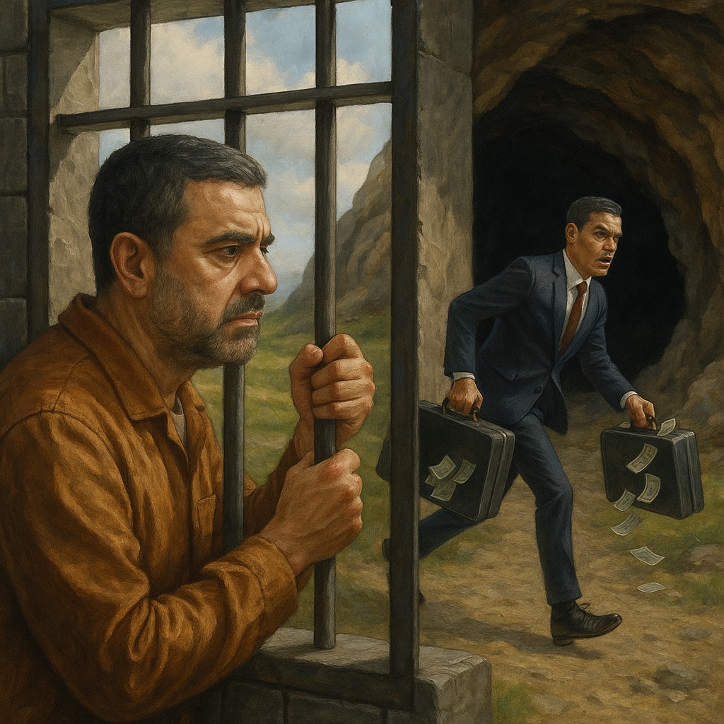 El cerdo muerto y el perro corriendo